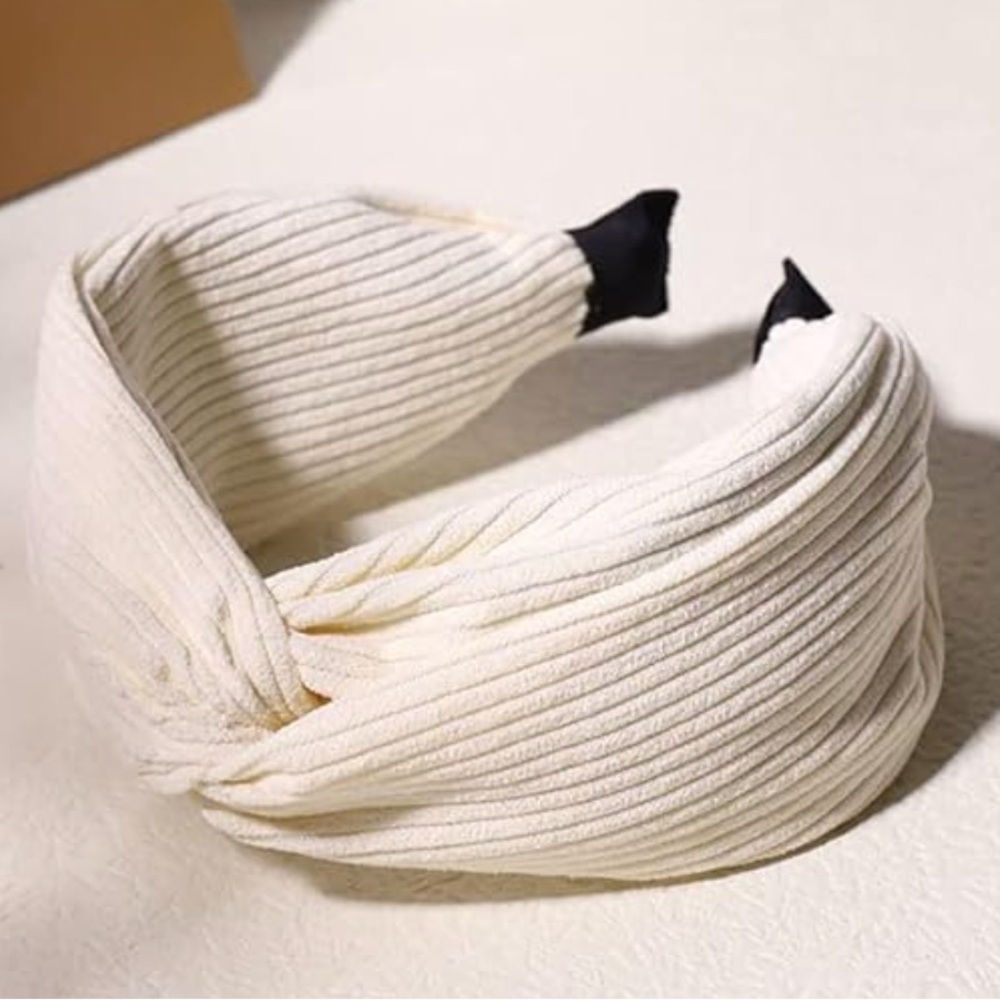 Elegant Cream Knotted Headband